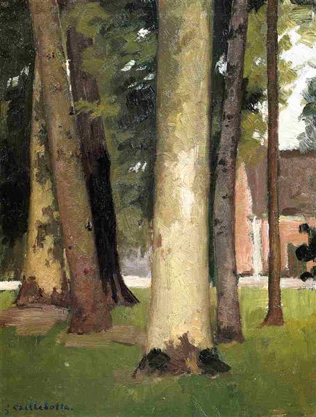 Yerres, Through the Grove, the Ornamental Farm by Gustave Caillebotte Impressionism Art dated 1878