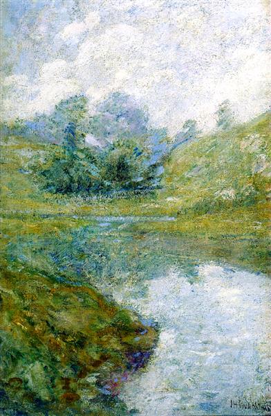 Landscape by John Henry Twachtman Impressionism Art dated 1902