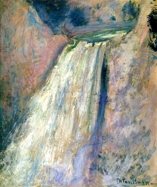 Waterfall, Yellowstone by John Henry Twachtman Impressionism Art dated 1895