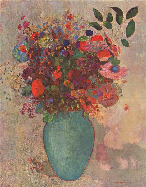 The Turquoise Vase by Odilon Redon Realism Art dated 1911