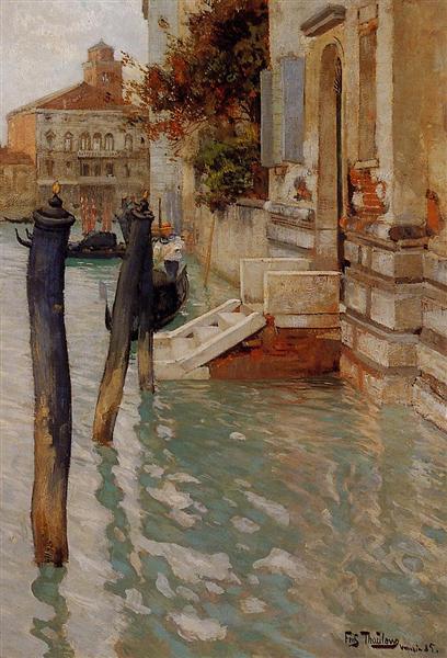 On the Grand Canal, Venice by Frits Thaulow Impressionism Art dated 1885