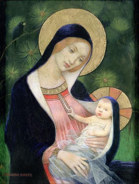 Madonna of the Fir Tree by Marianne Stokes Art Nouveau (Modern) Art dated 1925