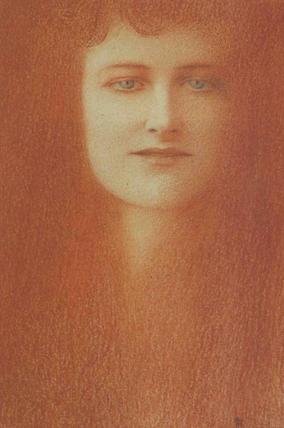 &#201;tude de femme by Fernand Khnopff Symbolism Art dated 1891