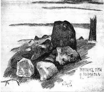 Tomb near village Podlipie by Nicholas Roerich Realism Art dated 1899