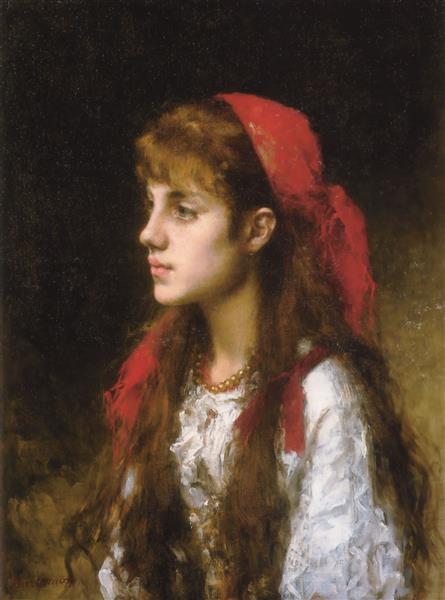 A Russian Beauty by Alexei Harlamoff Realism Art