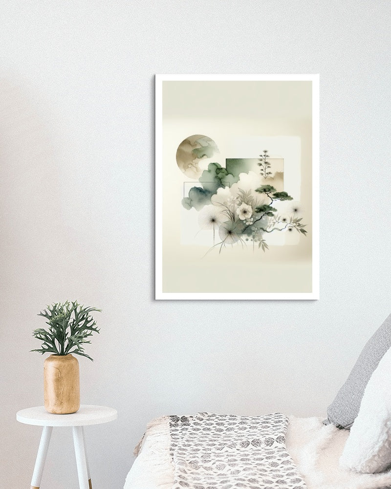 Serenus Vireo Japanese Watercolor Art