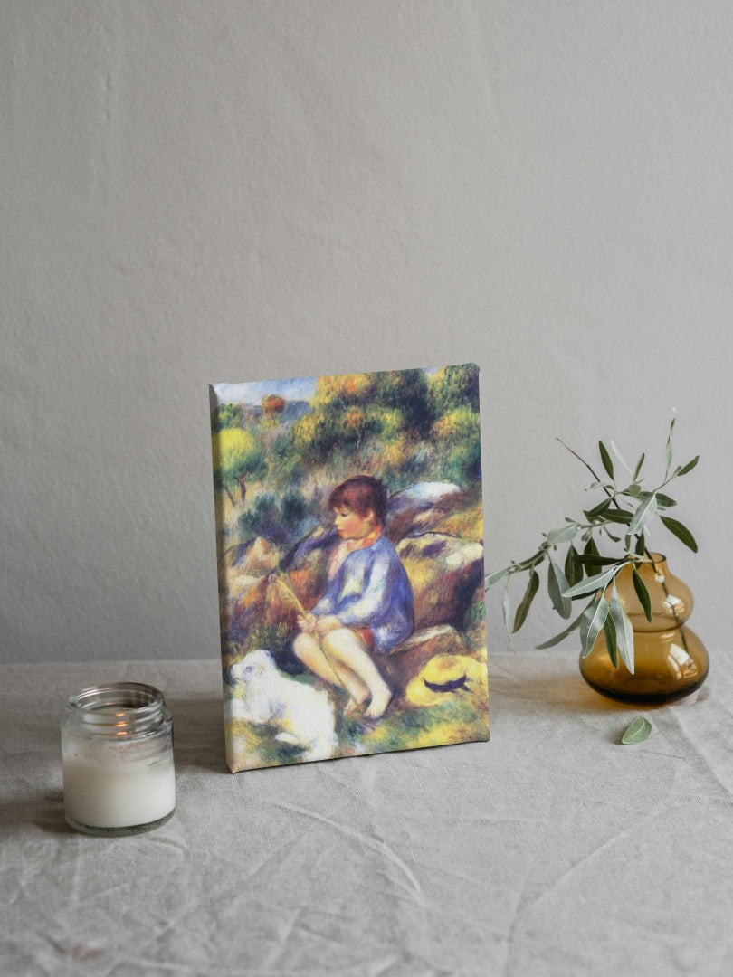 Young Boy by the River by Pierre-Auguste Renoir Impressionism Art dated 1890