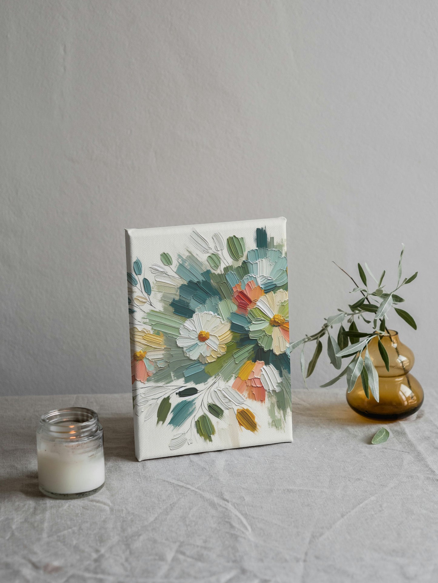 Vibrant ArogyaVeda Floral Oilpainting Art