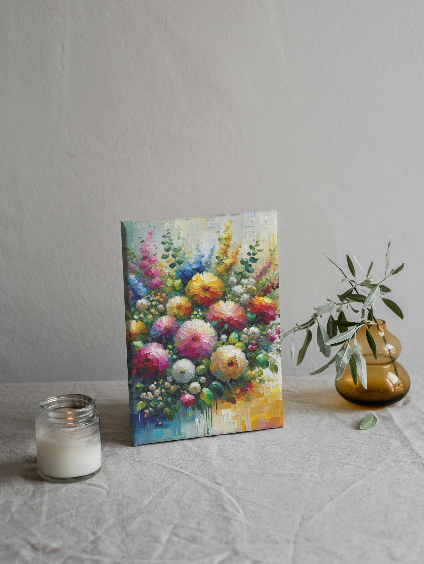 Vibrant Anantus Floral Oilpainting