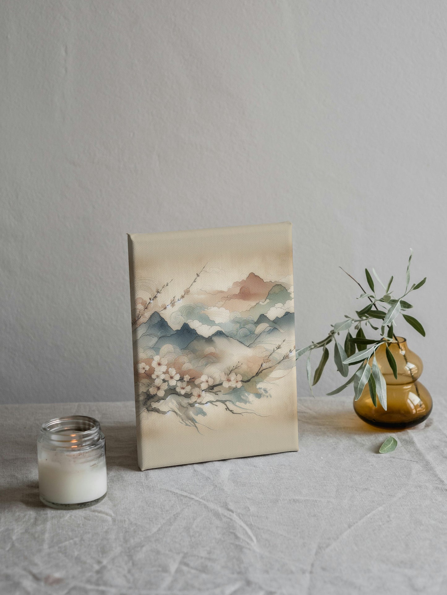 Serenum Natura Japanese Watercolor: Modern Aesthetic with Sandstone