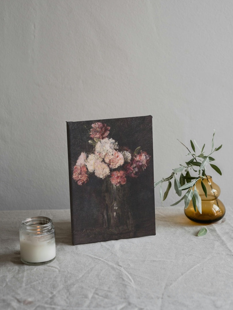 Carnations in a Champagne Glass by Henri Fantin-Latour Realism Art dated 1874