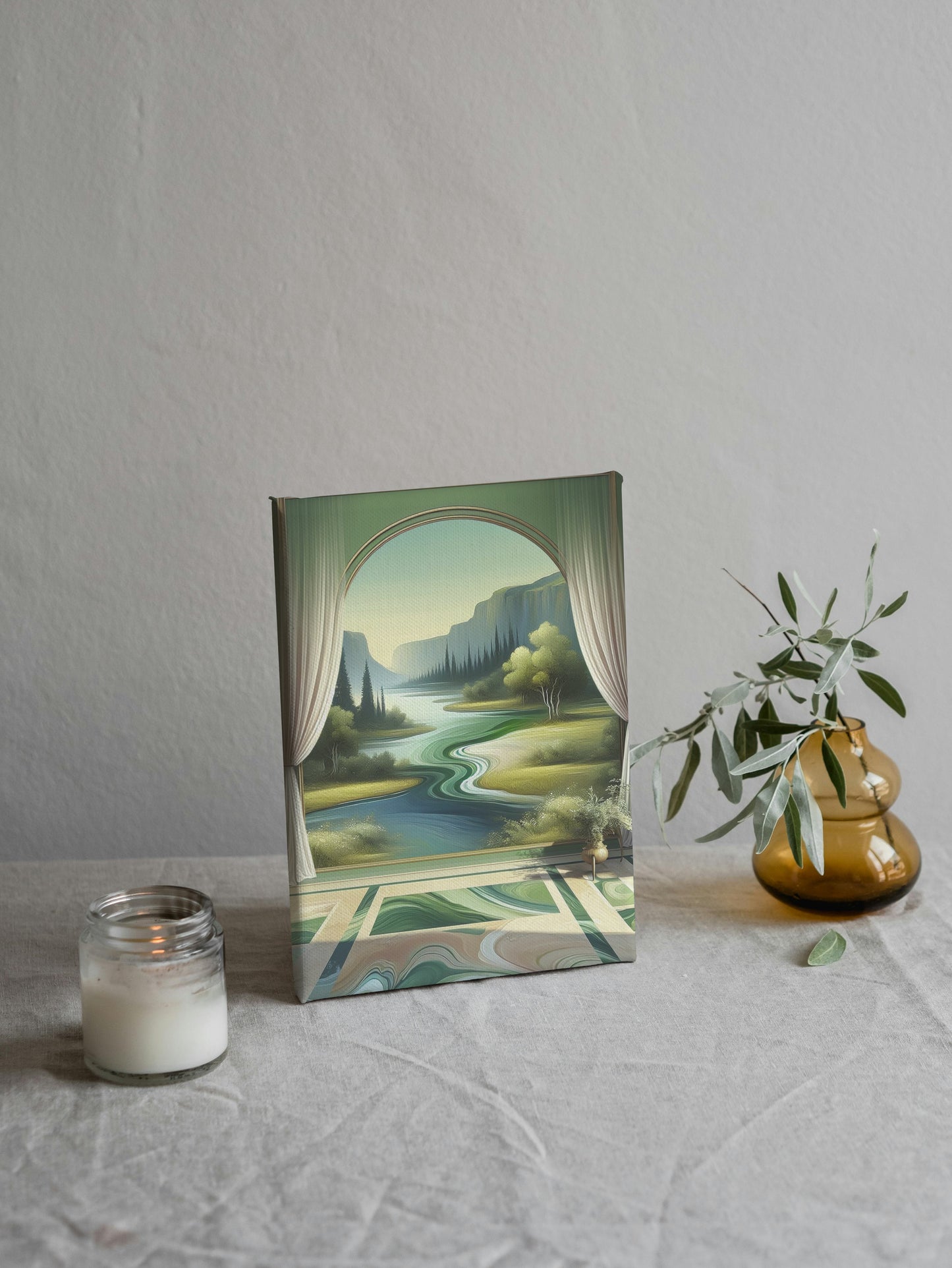 Verdant Prasinus Landscape Oilpainting Art