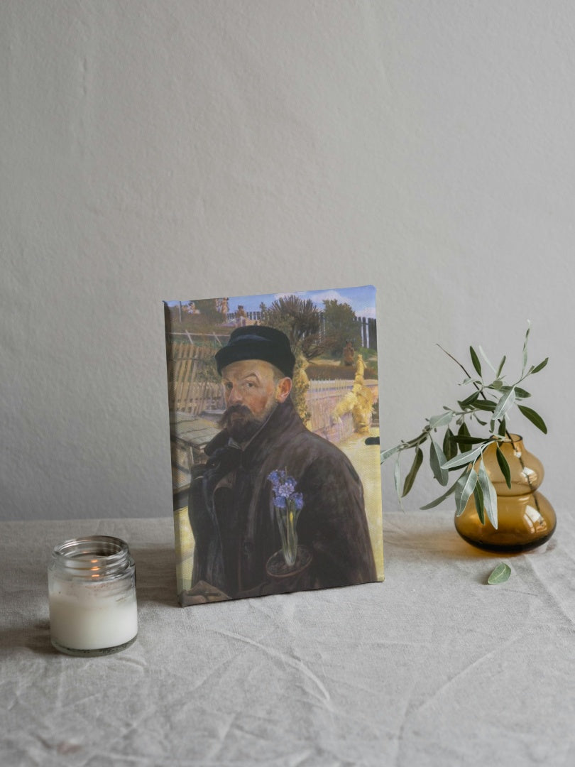 Self-portrait with hyacinth by Jacek Malczewski Art Nouveau (Modern) Art