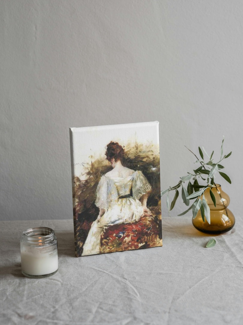 Portrait of a Woman - The White Dress by William Merritt Chase Impressionism Art dated 1890