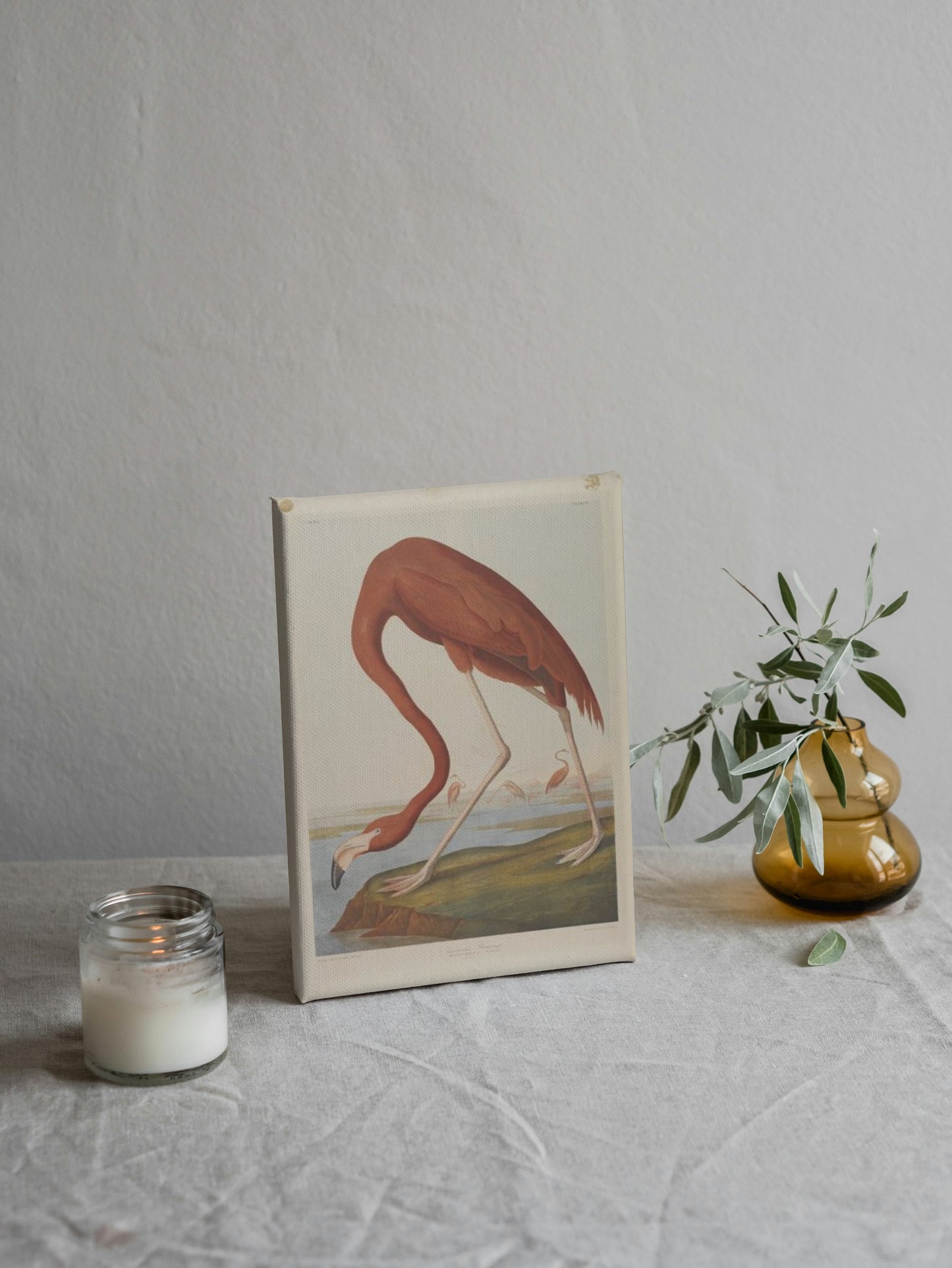 American Flamingo by John James Audubon Naturalism Art dated 1864