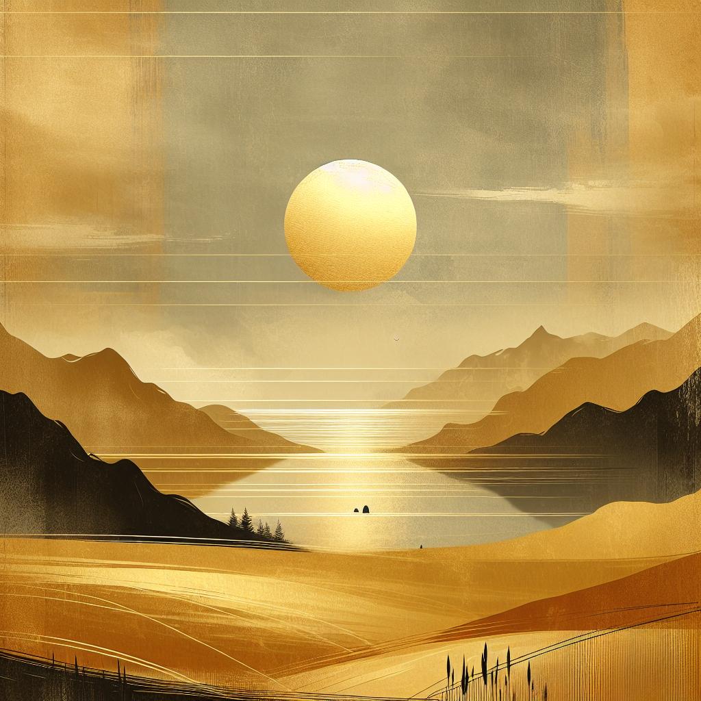 Golden Serenity Landscape Art