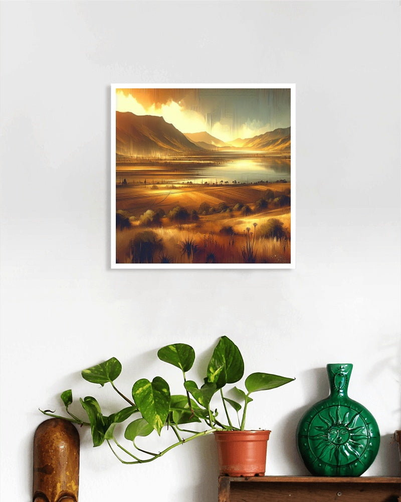 Aureate Vistara Serenity - Modern Landscape Oil Painting