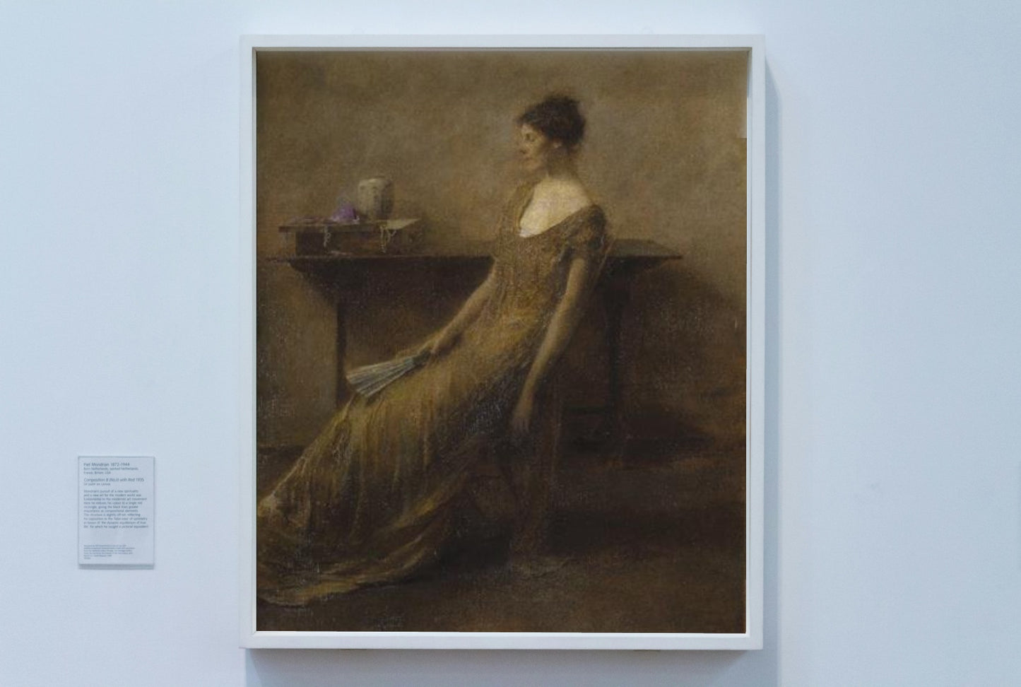 Lady in Gold by Thomas Dewing Tonalism Art dated 1912