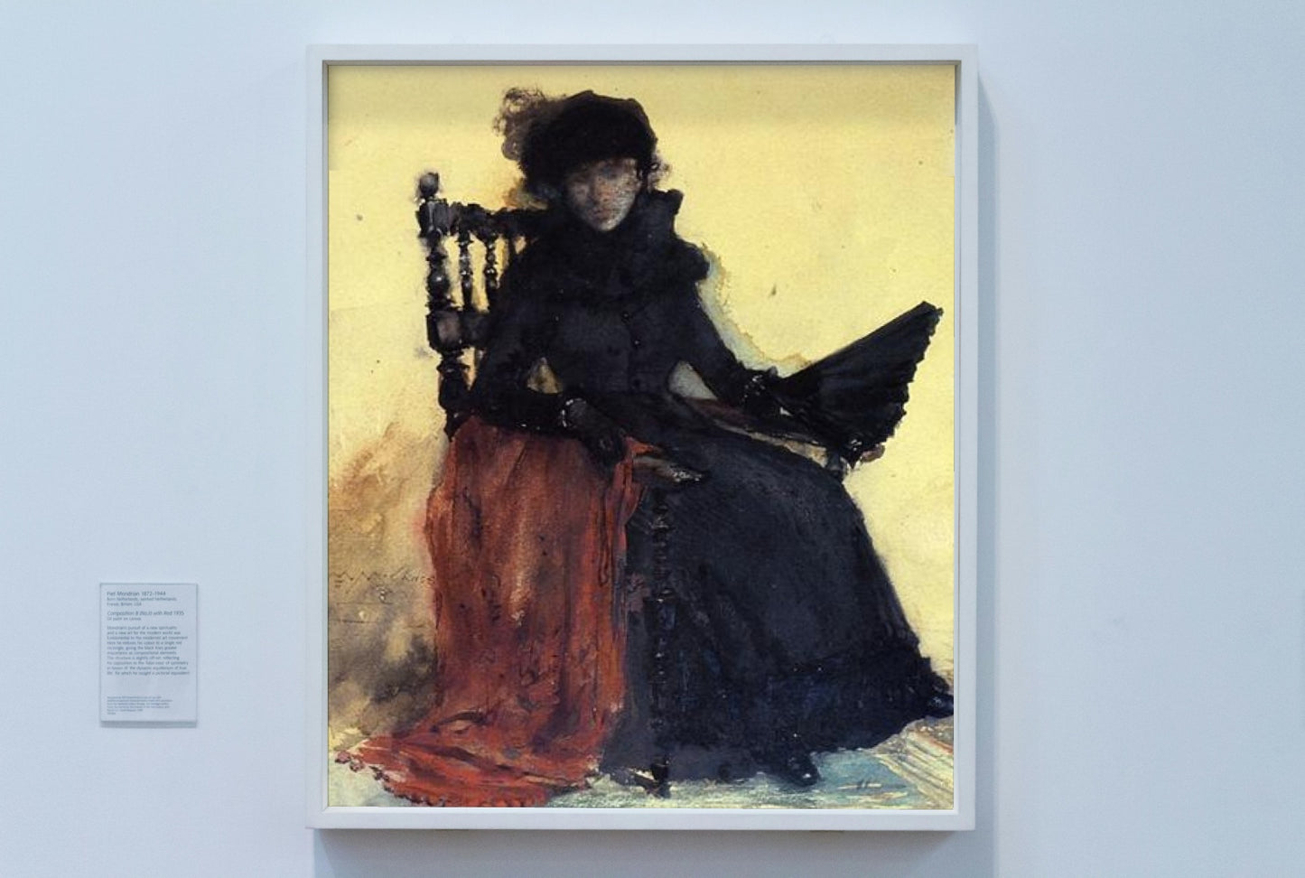 A Lady in Black (aka The Red Shawl) by William Merritt Chase Impressionism Art dated 1883