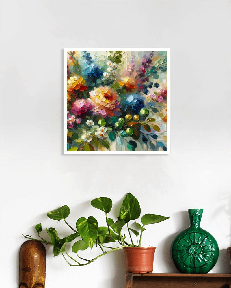 Vibrantus Floralis Opulenta: Modern Floral Oil Painting