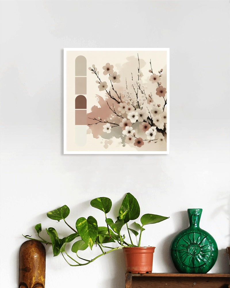 Seraphic Samskrita Sakura: Modern Watercolor Japanese Art