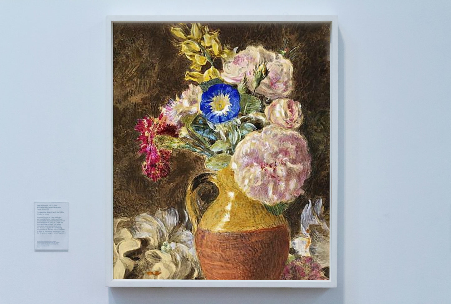 Mixed flowers in a brown and fawn Jug by William Henry Hunt Naturalism Art dated 1860