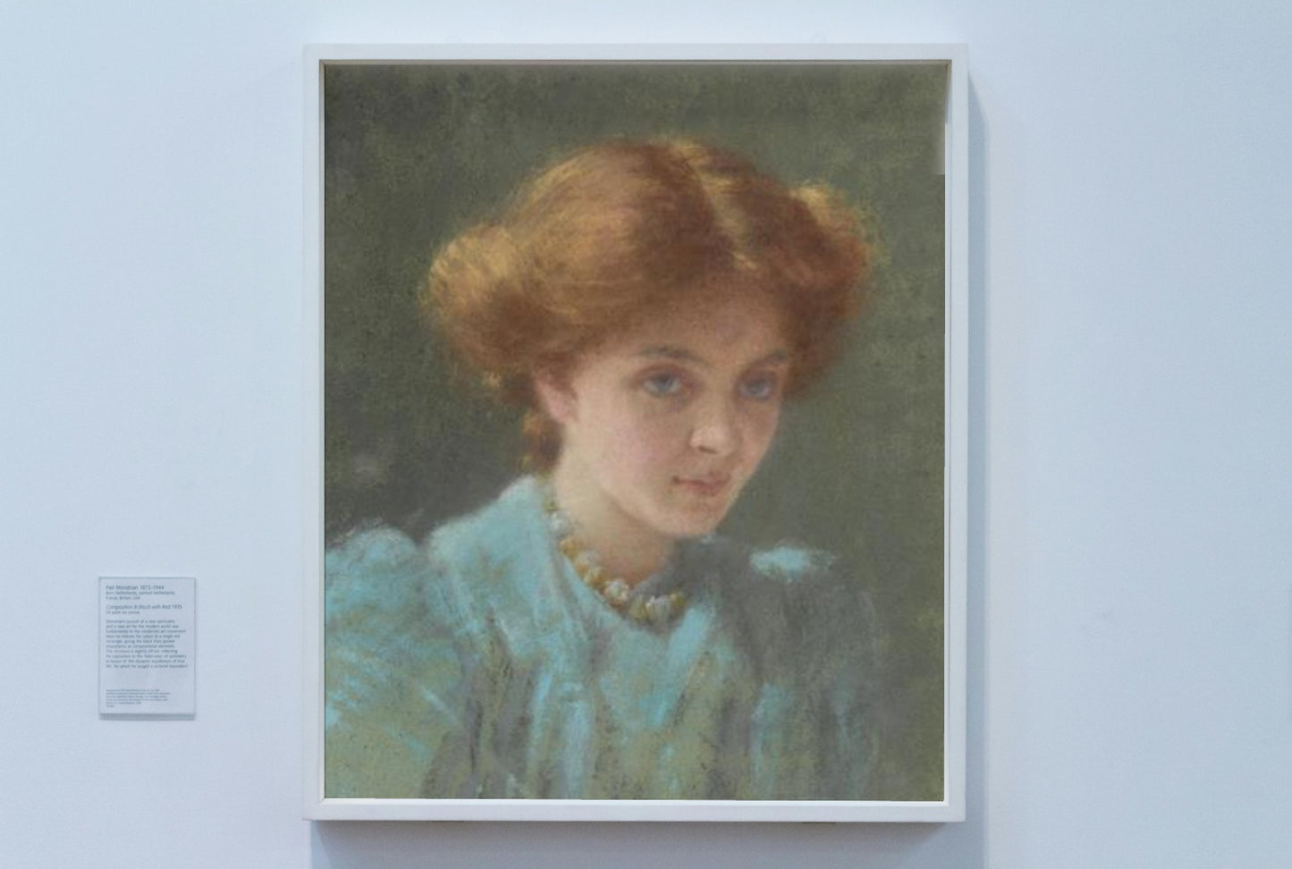 Blue and Gold: Portrait of Dorothy Sutherland by Jane Sutherland Impressionism Art dated 1908