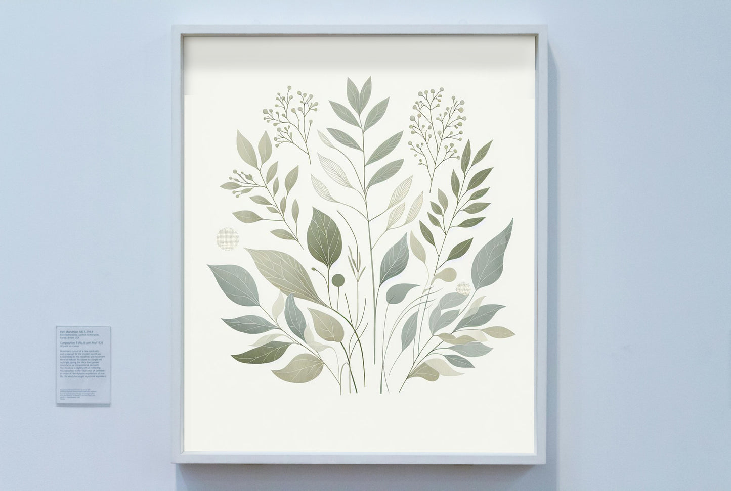 Verdant Aarunya Botanical Art: Modern Watercolor Sage and Off-White Organic Elements