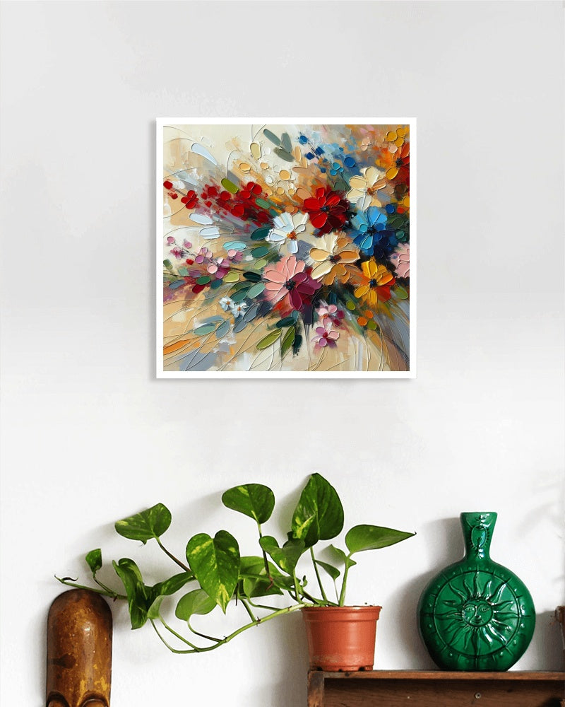 Vividus Floralis Oilpainting: Bright Spectrum Blossoms