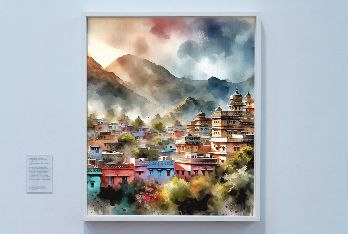 Serene Prakriti: Exquisite Indian Watercolor Landscape Art