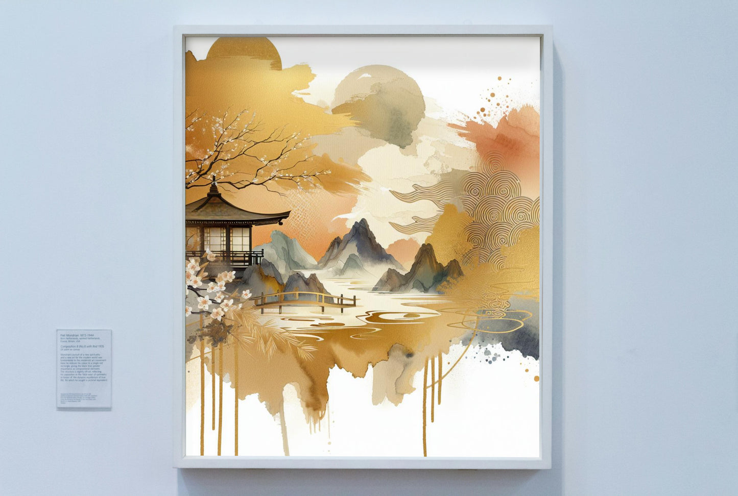 Aureate Nalin Radiance: Modern Japanese Watercolor Art