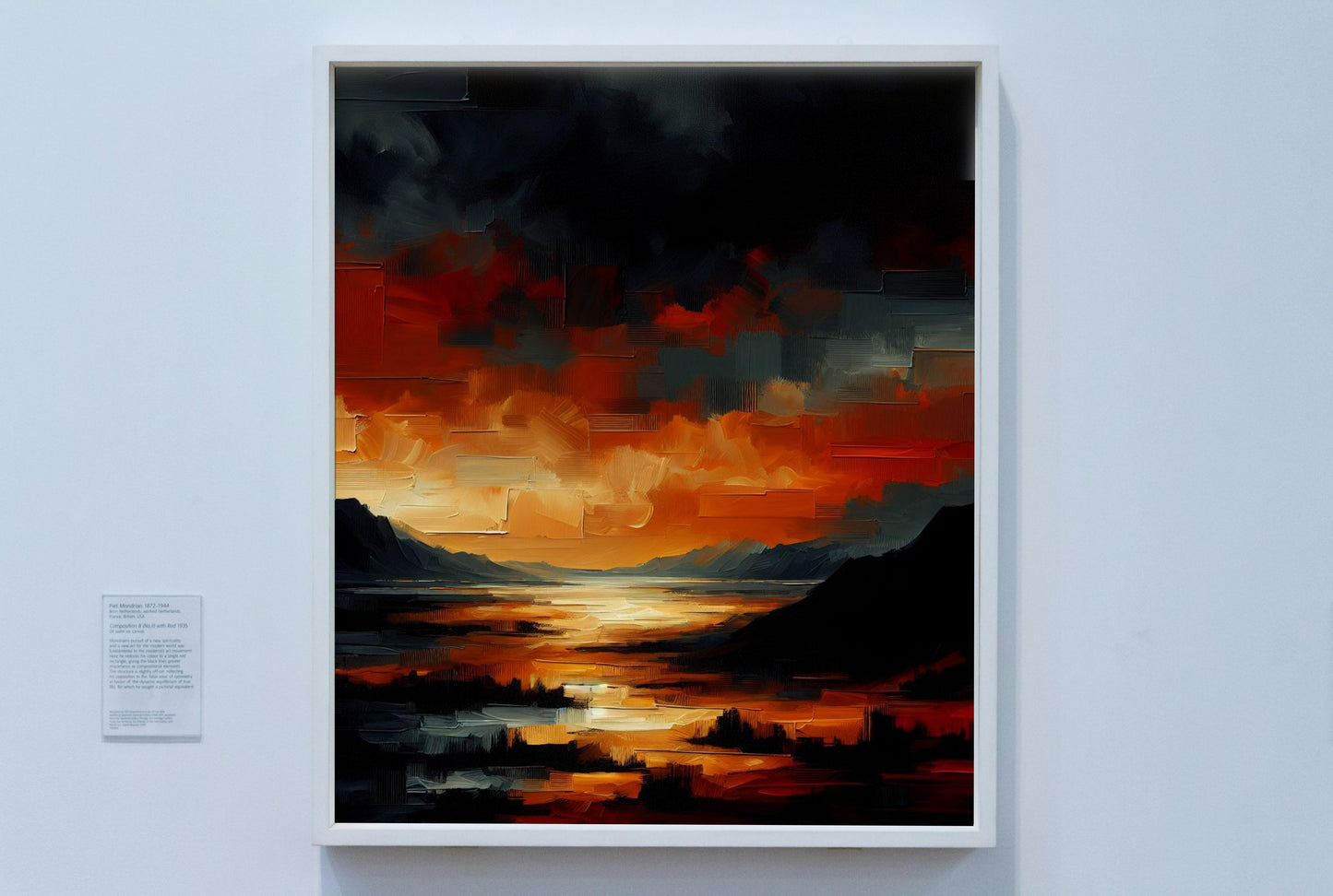 Aurantiaco Noctis Vastitas - Enigmatic Deep Orange Black Landscape Oilpainting Art