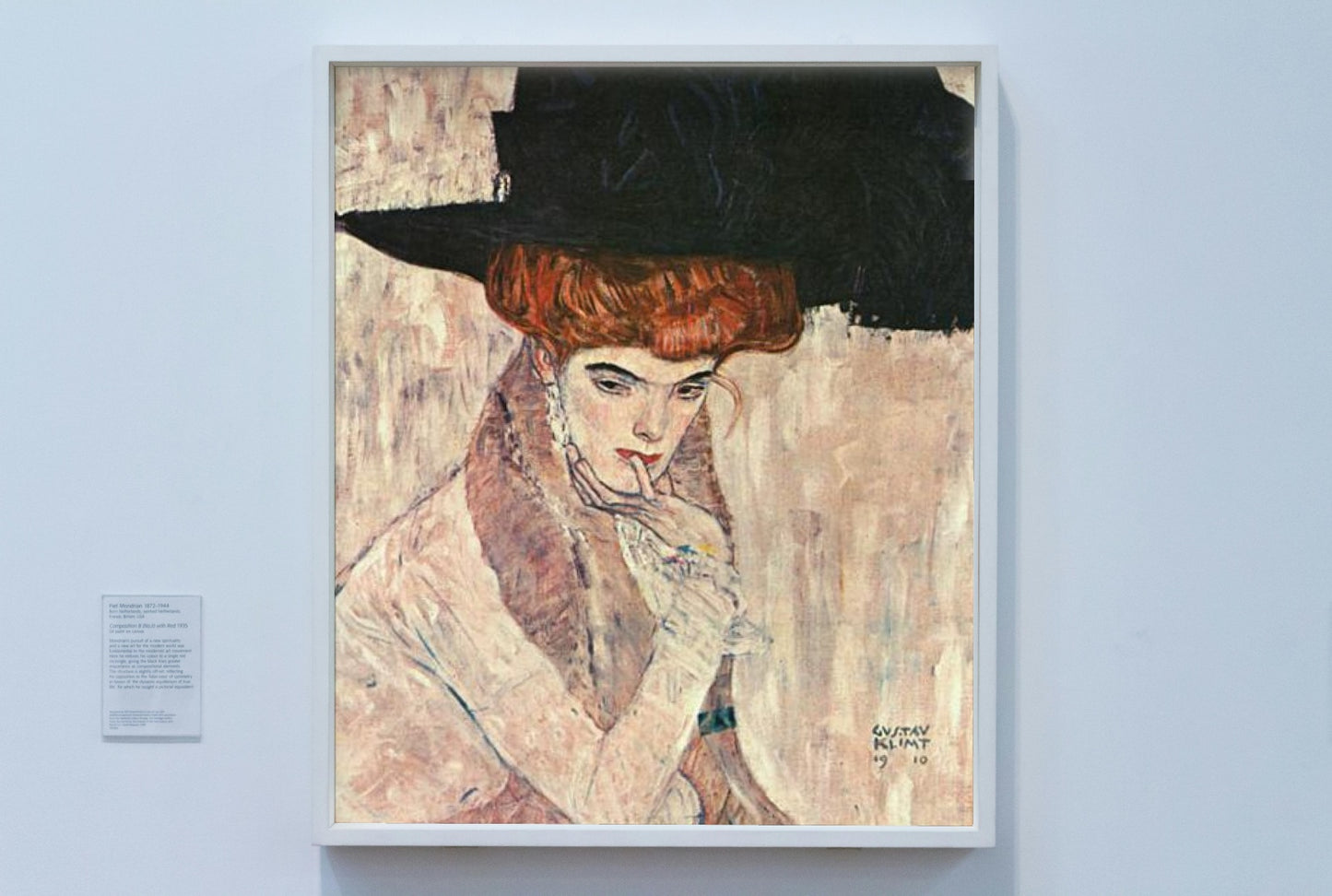 The Black Feather Hat by Gustav Klimt Symbolism Art dated 1910