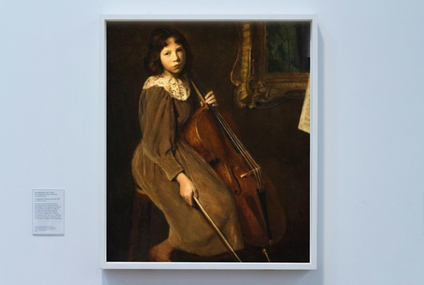 A Young Violoncellist by Lilla Cabot Perry Impressionism Art dated 1892