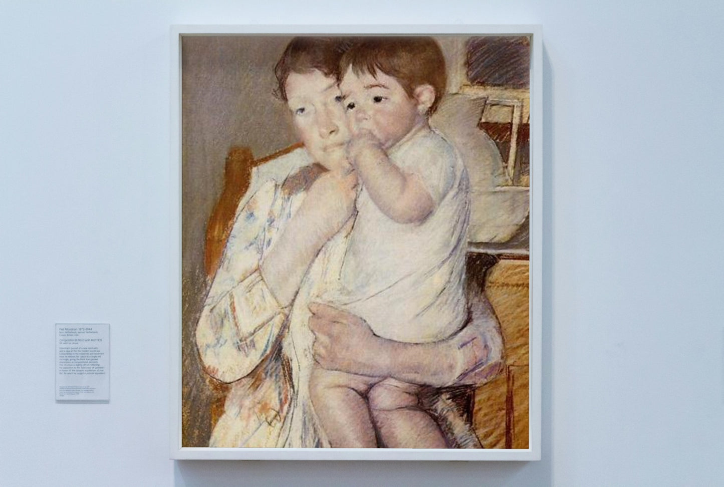 Baby in His Mother`s arms, sucking his finger by Mary Cassatt Impressionism Art dated 1889