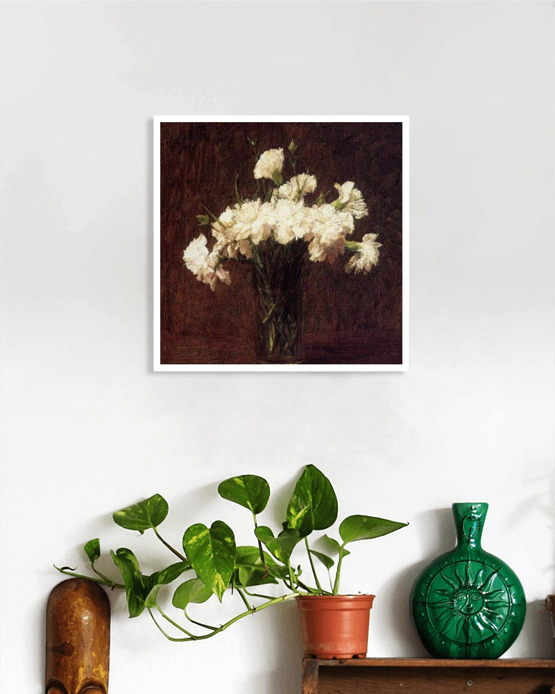 White Carnations by Henri Fantin-Latour Realism Art dated 1904