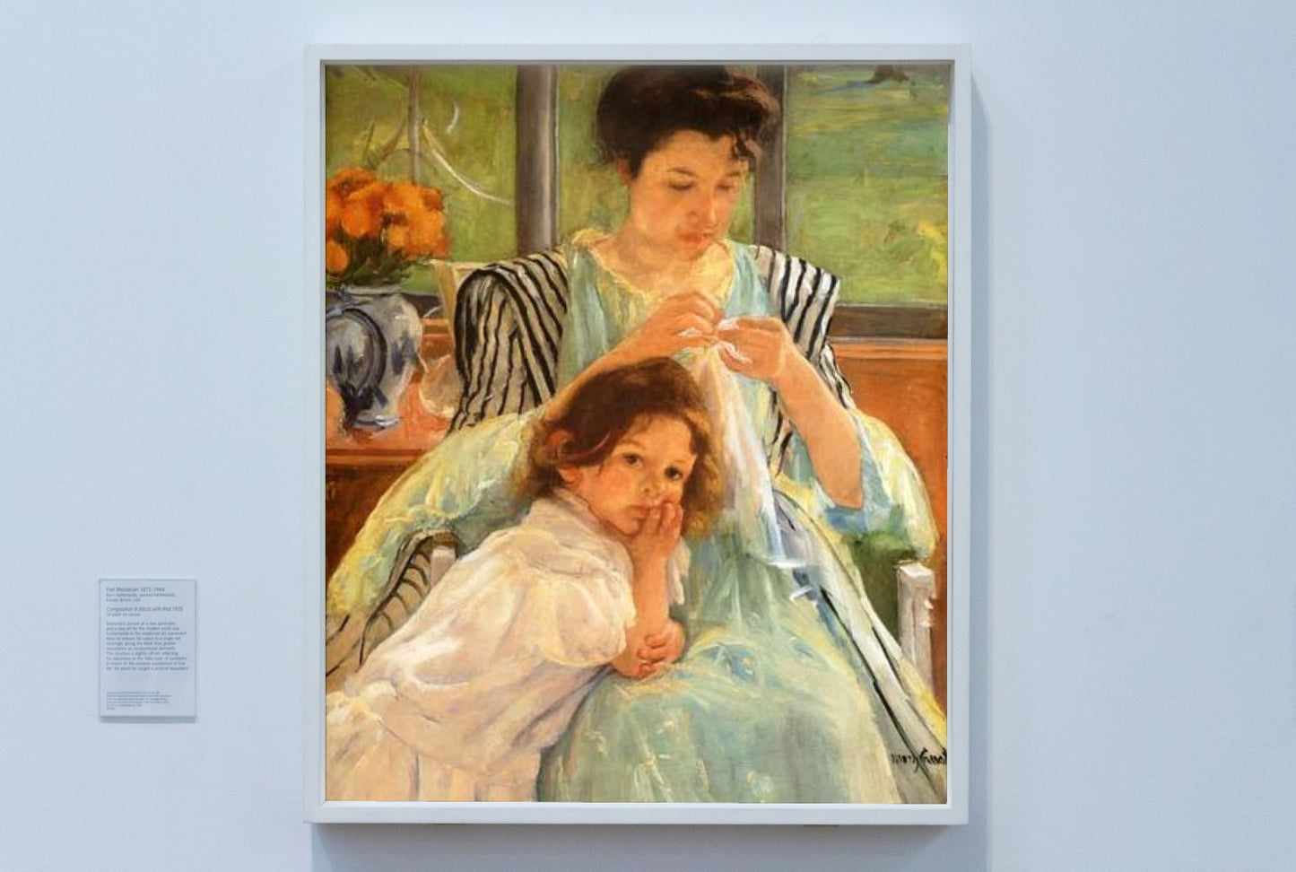 Young Mother Sewing by Mary Cassatt Impressionism Art dated 1900