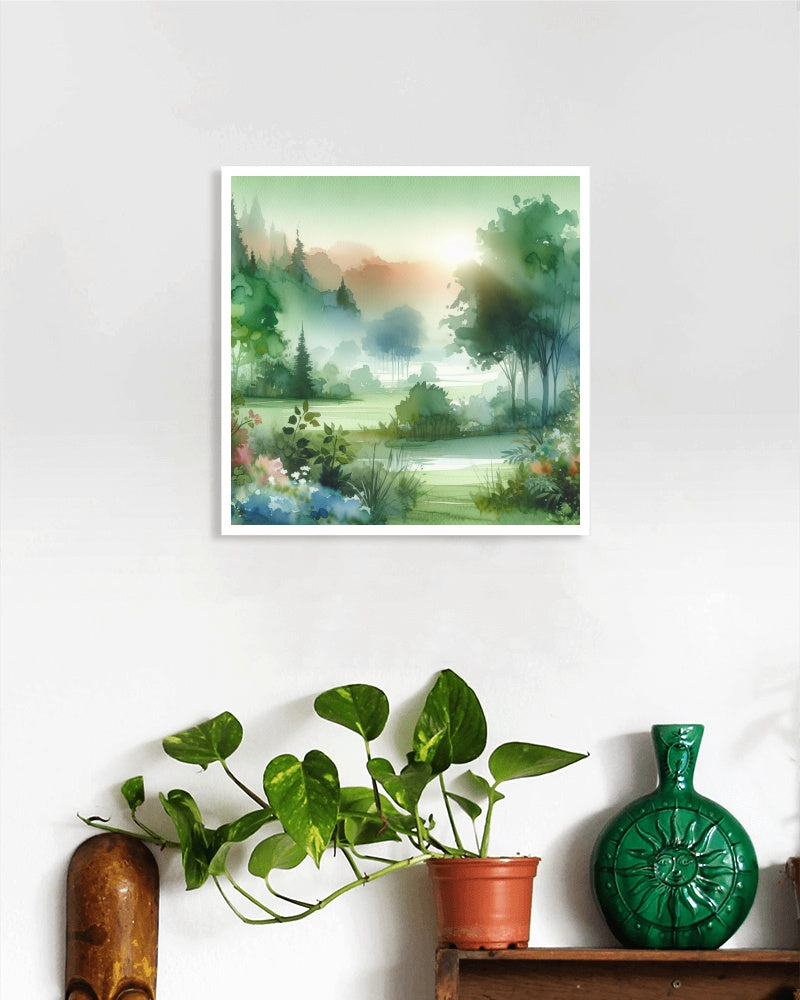 Serenus Virenti Vista - Majestic Verdant Landscape Art