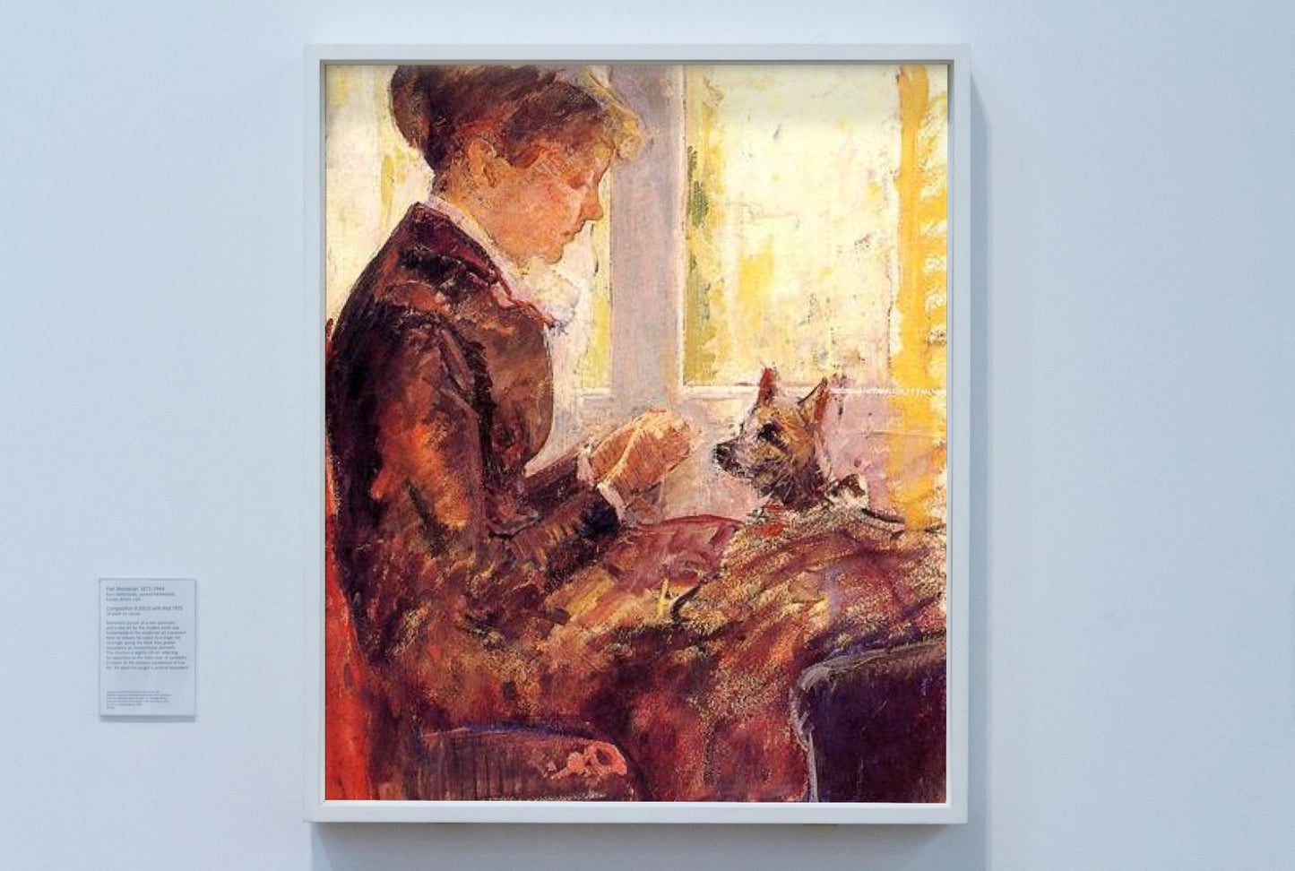 Woman by a Window Feeding Her Dog by Mary Cassatt Impressionism Art dated 1880