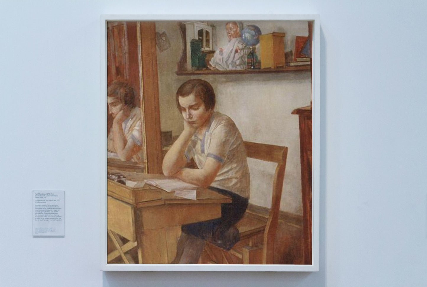 The girl at the desk by Kuzma Petrov-Vodkin Symbolism Art dated 1934