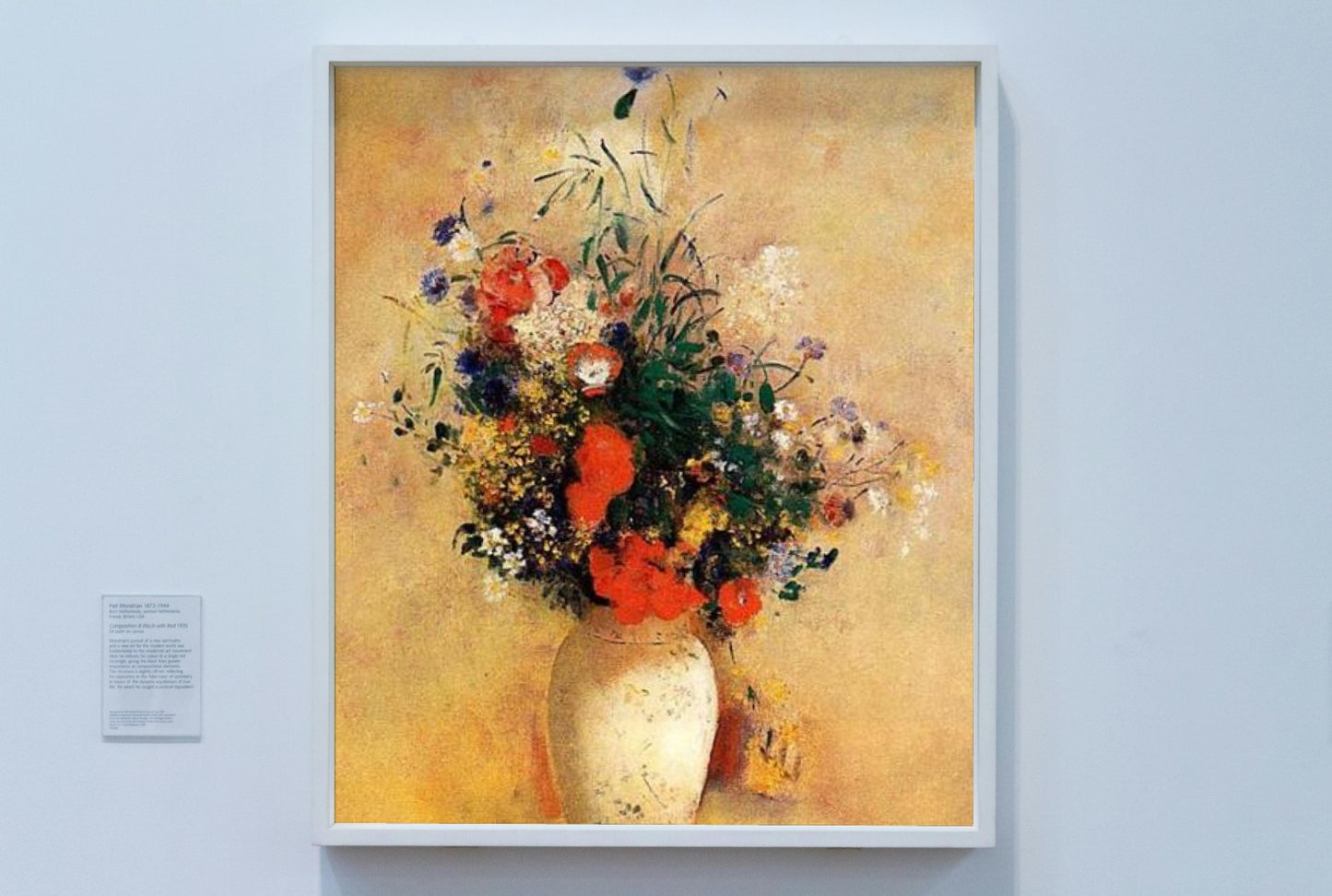 Flowers in a Blue Vase by Odilon Redon Realism Art dated 1910