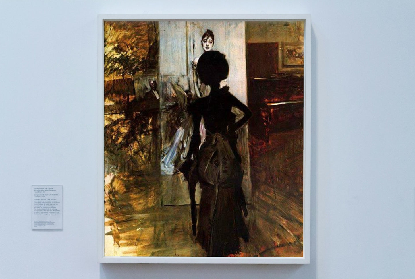 Woman in Black who Watches the Pastel of Signora Emiliana Concha de Ossa by Giovanni Boldini Impressionism Art dated 1888