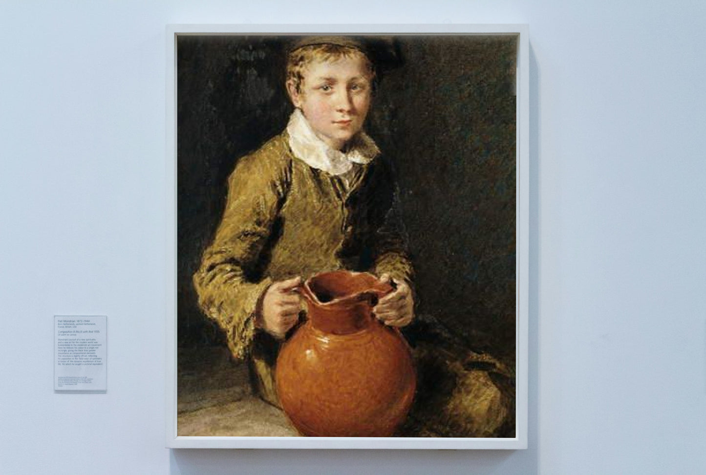 A boy seated on a bench with a pitcher by William Henry Hunt Naturalism Art dated 1839