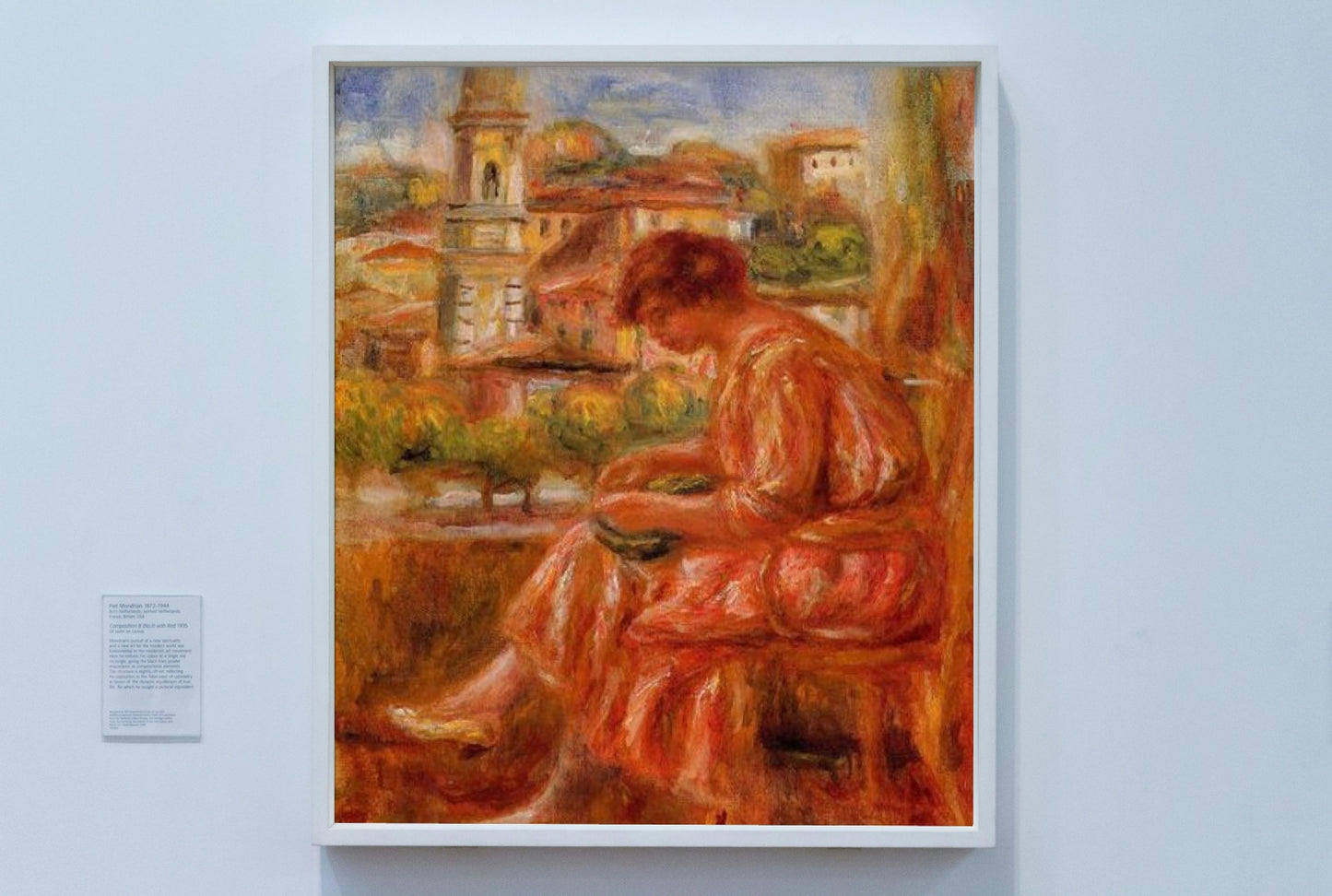 Woman at the Window with a View of Nice by Pierre-Auguste Renoir Impressionism Art dated 1918