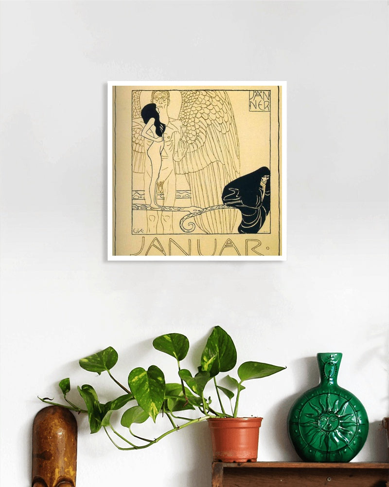 Januar by Gustav Klimt Art Nouveau (Modern) Art dated 1901