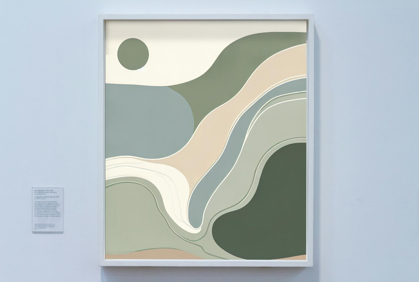 Aetheris Serenus Abstractus: Sublime Sage and Off-White Artwork