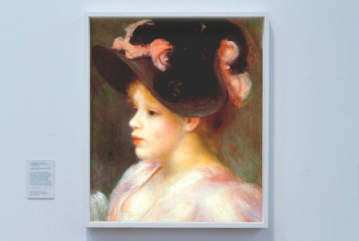 Girl with a pink and black hat by Pierre-Auguste Renoir Impressionism Art dated 1890