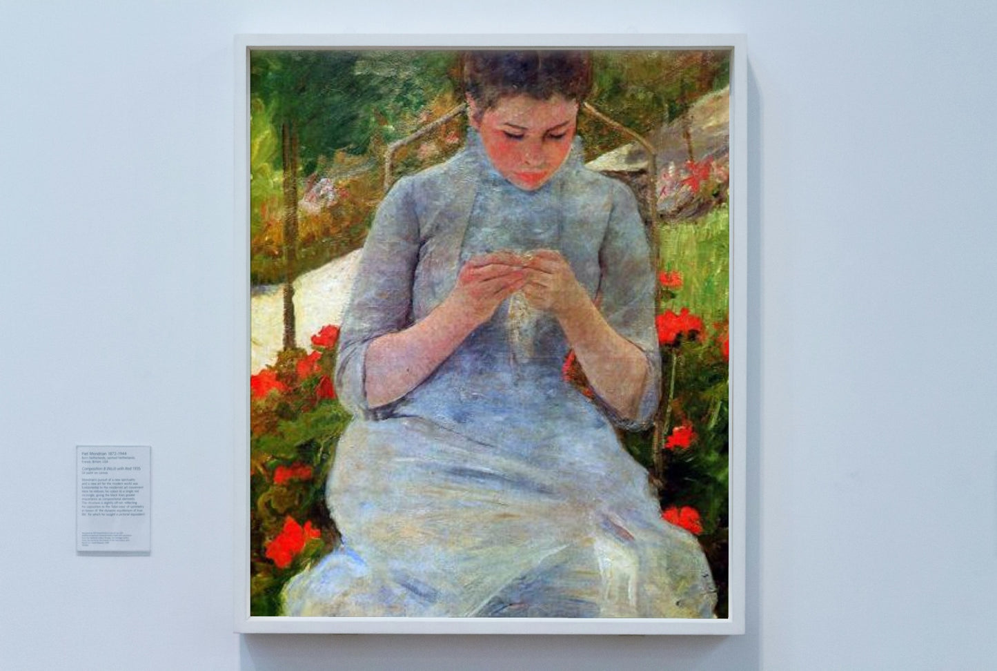 Woman with Needlework by Mary Cassatt Impressionism Art dated 1882