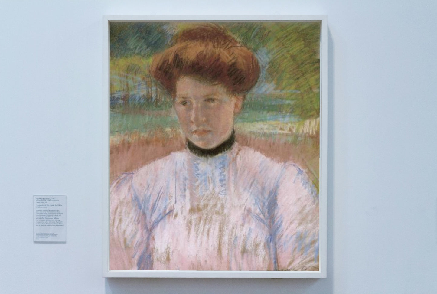 Young Woman with Auburn Hair in a Pink Blouse by Mary Cassatt Impressionism Art dated 1895