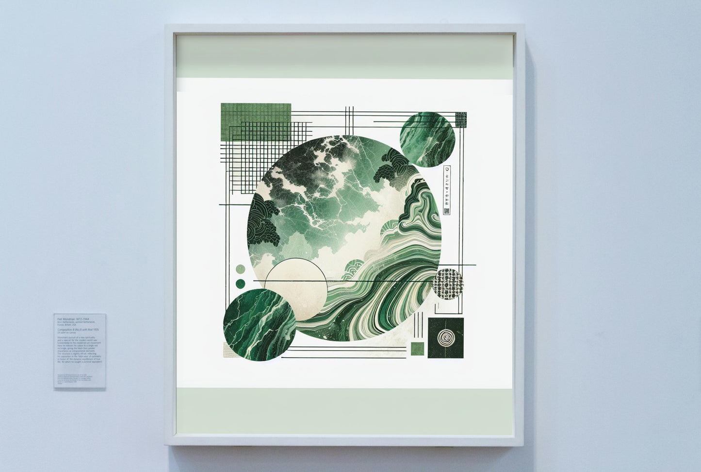 Verdantis Nihonensis: Lush Green Marble Japanese Watercolor